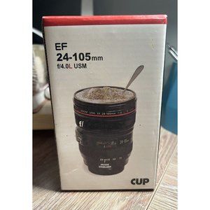 Canon Camera Lens & Hood Thermos EF 24-105mm Coffee Mug Cup Stainless Steel